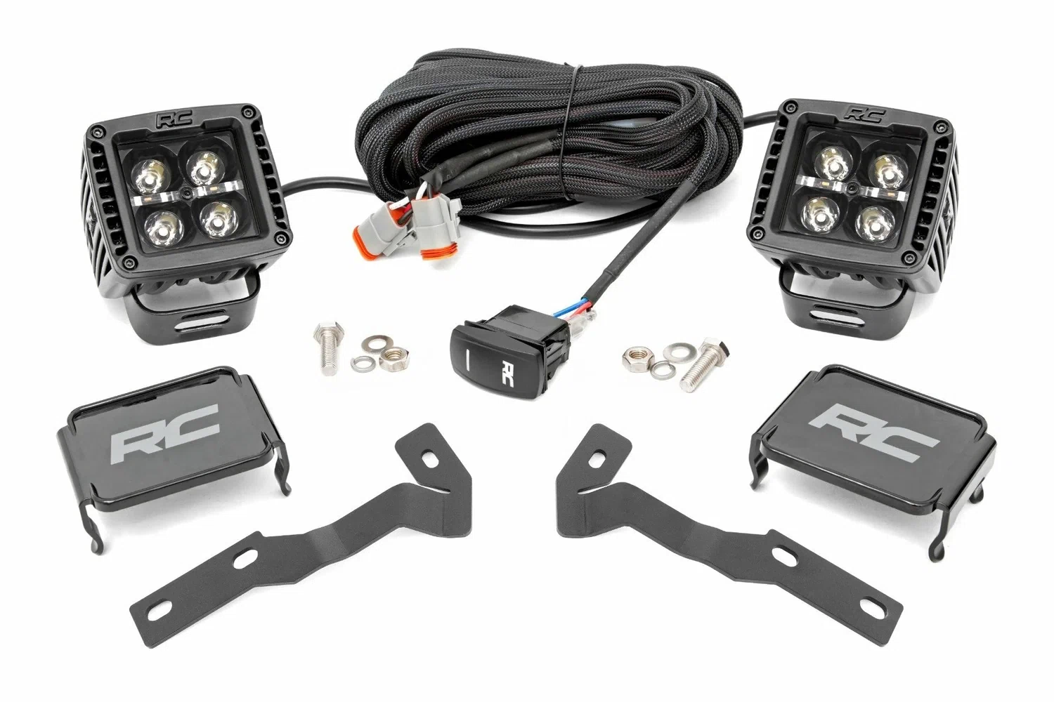 Fits Toyota Tacoma(05-15) LED Light Ditch Mount 2_ Black Pair White DRL 71089